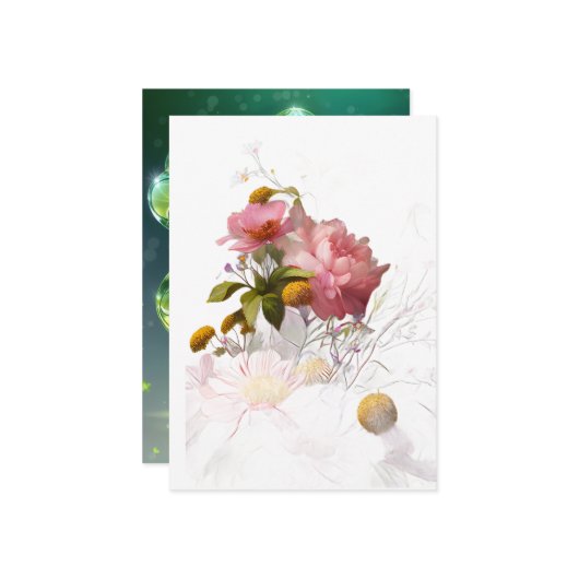 Mooie bloemenuitnodiging kaart (Voorkant / Achterkant in situ)