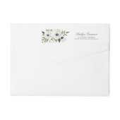 Mooie Bloemenuitnodiging retour adres label (Achterkant)