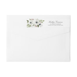 Mooie Bloemenuitnodiging retour adres label