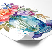 Mooie Bloemenvaas Clip Art op witte achtergrond Poster (Hoek)