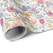 Mooie bloemenveld  illustratie cadeaupapier (Rol Hoek)