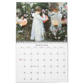 Mooie, bloemenverf, fijne kunst kalender (Mar 2026)