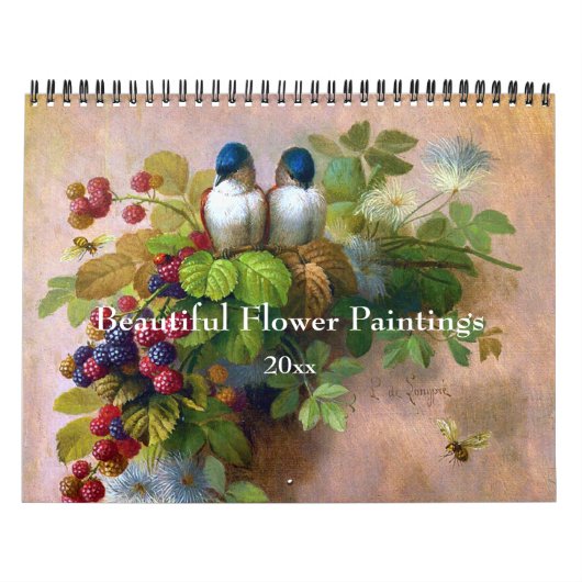 Mooie, bloemenverf, fijne kunst kalender (Hoes)