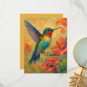 Mooie bloemenvogel-huldigingskaart bedankkaart
