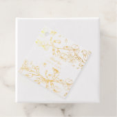 Mooie bloemgeschilderde foto goud folie bedankjes labels (Met doos)