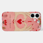 Mooie bloemhart roze Valentijn Case-Mate iPhone Case (Achterkant (horizontaal))