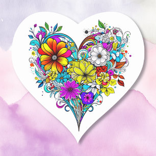 Mooie bloemhart Valentijnsdag Hart Sticker