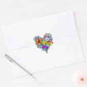 Mooie bloemhart | Valentijnsdag Hart Sticker (Envelop)