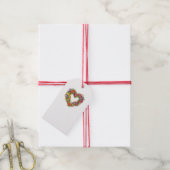 Mooie Bloemhartsticker Cadeaulabel (Met Touw)