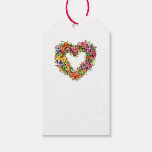 Mooie Bloemhartvormige Label Cadeaulabel (Voorkant)
