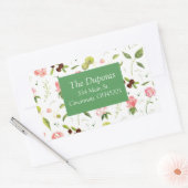 Mooie bloemige adreslabels rechthoekige sticker (Envelop)