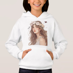 Mooie bloemige anime-meisje – zachte pastel-esthet
