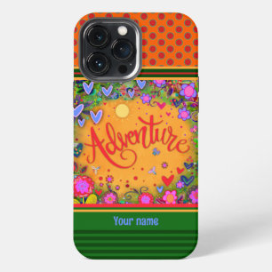 Mooie Bloemige Avontuur Inspirivity Naam Hart iPhone 13 Pro Max Hoesje