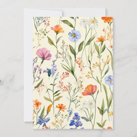 Mooie bloemige babyshower uitnodiging (Achterkant)