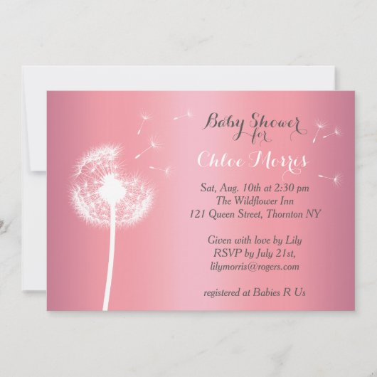 Mooie bloemige babyshower uitnodiging (Voorkant)
