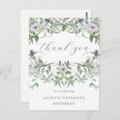 Mooie bloemige bedankjes voor verjaardag briefkaart (Voorkant / Achterkant)