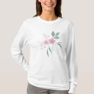 Mooie Bloemige Bloem Ontwerp T-Shirt