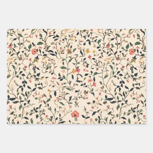 Mooie Bloemige Bloementuinen Inpakpapier Vel (Voorkant 3)