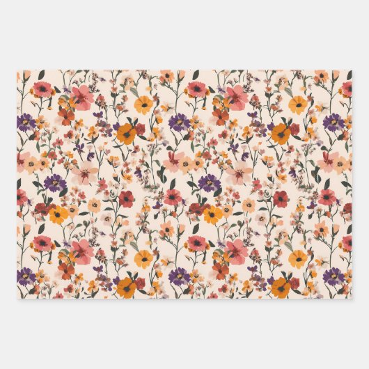 Mooie Bloemige Bloementuinen Inpakpapier Vel (Voorkant)