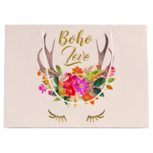Mooie bloemige Boho Love Rendier Geweien Wimpers
