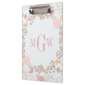 Mooie Bloemige Botanische Monogram Klembord (Links)