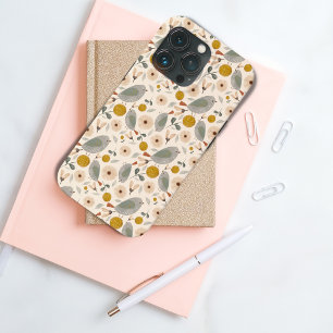 Mooie bloemige botanische vogel Cute Patroon  Case-Mate iPhone Case