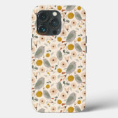 Mooie bloemige botanische vogel Cute Patroon Case-Mate iPhone Case (Achterkant)