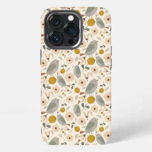 Mooie bloemige botanische vogel Cute Patroon iPhone 13 Pro Hoesje