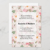 Mooie bloemige bruiloft kaart (Voorkant / Achterkant)