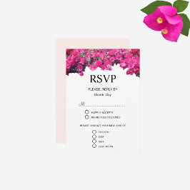 Mooie bloemige bruiloft RSVP kaartje