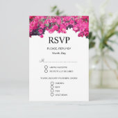 Mooie Bloemige Bruiloft RSVP Kaartje (Staand voorkant)