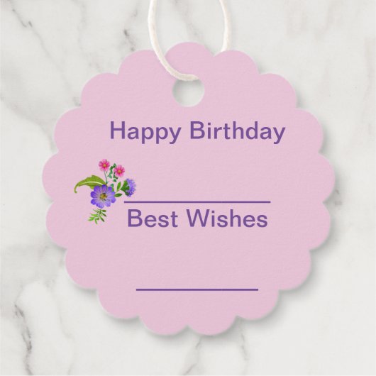 Mooie Bloemige Favorietlabel Bedankjes Labels (Achterkant)