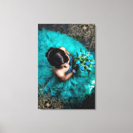 Mooie bloemige foto overlay Voeg uw foto toe Canvas Afdruk