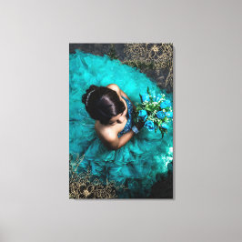 Mooie bloemige foto overlay Voeg uw foto toe Canvas Afdruk