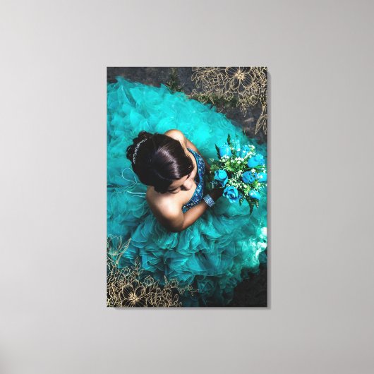 Mooie bloemige foto overlay Voeg uw foto toe Canvas Afdruk (Voorkant)