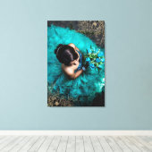 Mooie bloemige foto overlay Voeg uw foto toe Canvas Afdruk (Insitu (Houten vloer))