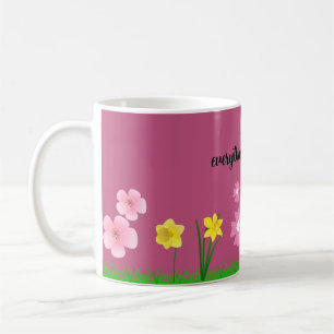 Mooie bloemige gepatenteerde speciale zinnen. koffiemok