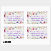 Mooie bloemige, gepersonaliseerde naamstickers rechthoekige sticker (Vel)