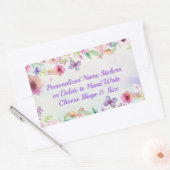 Mooie bloemige, gepersonaliseerde naamstickers rechthoekige sticker (Envelop)