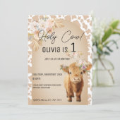 Mooie bloemige Heilige Koe Boerderij Verjaardagsui Kaart (Staand voorkant)