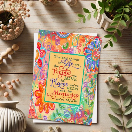 Mooie Bloemige Herinneringen Gemaakt Inspirerende  Kaart