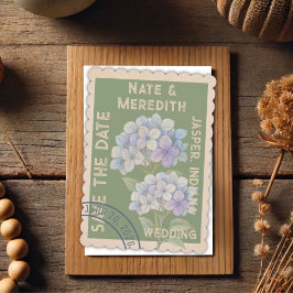 Mooie bloemige hortensia op maat save the date