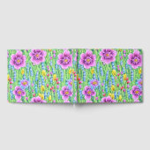 Mooie bloemige Levendige Waterverf Paarse Groen Gastenboek (Volledig)