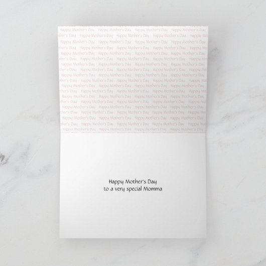 Mooie bloemige MOMMA-foto Happy Moederdag kaart (Binnen)