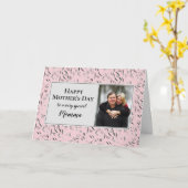 Mooie bloemige MOMMA-foto Happy Moederdag kaart (Gele Bloem)