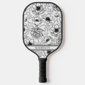 Mooie Bloemige Naam Pickleball Paddle (Voorkant)