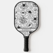 Mooie Bloemige Naam Pickleball Paddle (Achterkant)