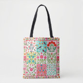 Mooie bloemige natuur patchwork tas. tote bag (Voorkant)