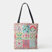 Mooie bloemige natuur patchwork tas. tote bag (Achterkant)