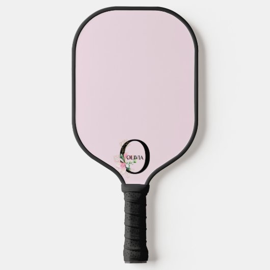 Mooie bloemige O alfabet Pickleball Paddle (Voorkant)